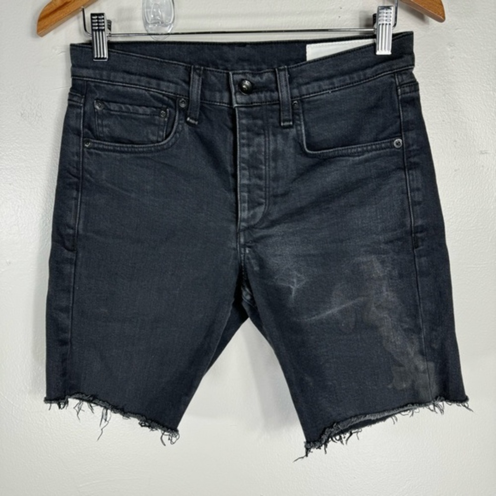RAG&Bone black denim Bermuda shorts distressed jeans raw hem fit1 women 29" slim